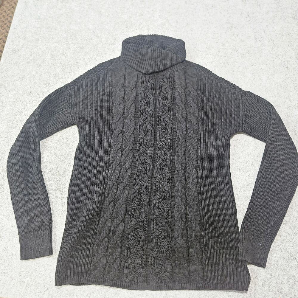 Gap 100% Cotton Black Cable KnitTurtle Neck Sweater Medium